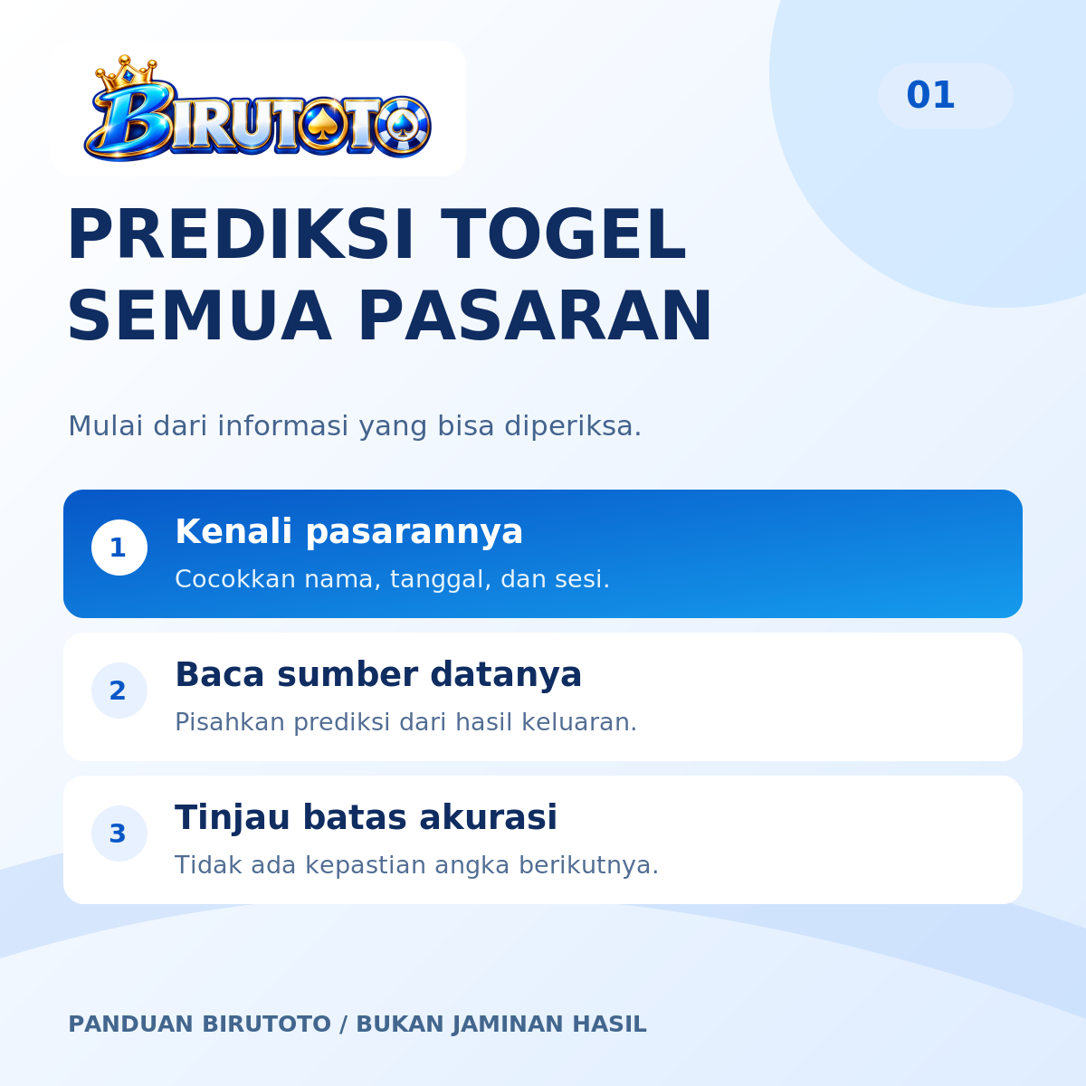 Panel BIRUTOTO tentang prediksi togel semua pasaran, sumber data, dan batas akurasi